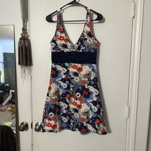 Small Patagonia floral dress casual orange blue white